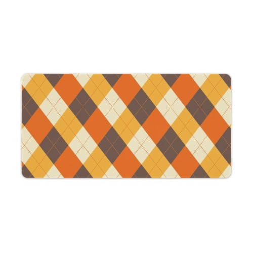 Großes Gaming-Mauspad, Herbst-Argyle-Druck, Schreibtischmatte, rutschfeste wasserdichte Gummiunterseite, verlängerte lange Tastaturmatte, Schreibtischzubehör für Gaming, Büro und Zuhause, 30 x 60 cm Großes Gaming-Mauspad, Herbst-Argyle-Druck, Schreibtischmatte, rutschfeste wasserdichte Gummiunterseite, verlängerte lange Tastaturmatte, Schreibtischzubehör für Gaming, Büro und Zuhause, 30 x 60 cm von Niapessel