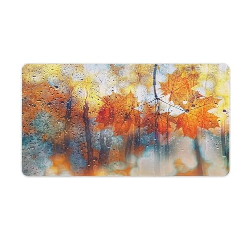 Großes Gaming-Mauspad, Herbst-Orangenblätter-Druck, Schreibtischmatte, rutschfest, wasserdicht, Gummiunterseite, verlängerte lange Tastaturmatte, Schreibtischzubehör für Gaming, Büro und Zuhause, 40 x Großes Gaming-Mauspad, Herbst-Orangenblätter-Druck, Schreibtischmatte, rutschfest, wasserdicht, Gummiunterseite, verlängerte lange Tastaturmatte, Schreibtischzubehör für Gaming, Büro und Zuhause, 40 x von Niapessel