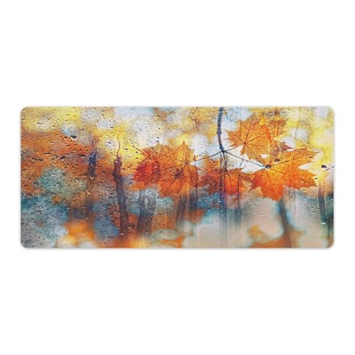 Großes Gaming-Mauspad, Herbst-Orangenblätter-Druck, Schreibtischunterlage, rutschfeste wasserdichte Gummiunterseite, verlängerte lange Tastaturmatte, Schreibtischzubehör für Gaming, Büro und Zuhause Großes Gaming-Mauspad, Herbst-Orangenblätter-Druck, Schreibtischunterlage, rutschfeste wasserdichte Gummiunterseite, verlängerte lange Tastaturmatte, Schreibtischzubehör für Gaming, Büro und Zuhause von Niapessel