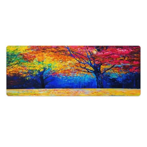 Großes Gaming-Mauspad, Herbstbäume, Wald-Druck, Schreibtischmatte, rutschfeste wasserdichte Gummiunterseite, verlängerte lange Tastaturmatte, Schreibtischzubehör für Gaming, Büro und Zuhause, 30 x 80 Großes Gaming-Mauspad, Herbstbäume, Wald-Druck, Schreibtischmatte, rutschfeste wasserdichte Gummiunterseite, verlängerte lange Tastaturmatte, Schreibtischzubehör für Gaming, Büro und Zuhause, 30 x 80 von Niapessel