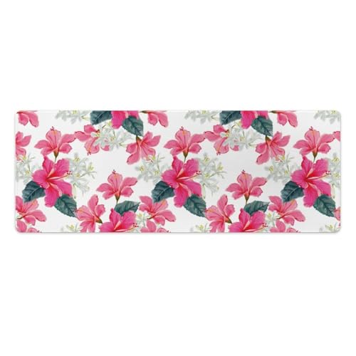 Großes Gaming-Mauspad, Hibiskusblumen-Druck, Schreibtischmatte, rutschfeste wasserdichte Gummiunterseite, verlängerte lange Schreibtischunterlage, Tastaturmatte, Mauspads, Schreibtischzubehör für Großes Gaming-Mauspad, Hibiskusblumen-Druck, Schreibtischmatte, rutschfeste wasserdichte Gummiunterseite, verlängerte lange Schreibtischunterlage, Tastaturmatte, Mauspads, Schreibtischzubehör für von Niapessel