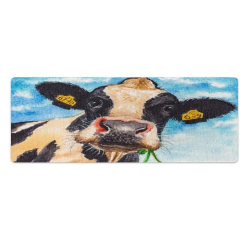 Großes Gaming-Mauspad, Kuh-Farmtier-Druck, Schreibtischmatte, rutschfest, wasserdicht, Gummiunterseite, verlängerte lange Tastaturmatte, Schreibtischzubehör für Gaming, Büro und Zuhause, 30 x 80 cm Großes Gaming-Mauspad, Kuh-Farmtier-Druck, Schreibtischmatte, rutschfest, wasserdicht, Gummiunterseite, verlängerte lange Tastaturmatte, Schreibtischzubehör für Gaming, Büro und Zuhause, 30 x 80 cm von Niapessel