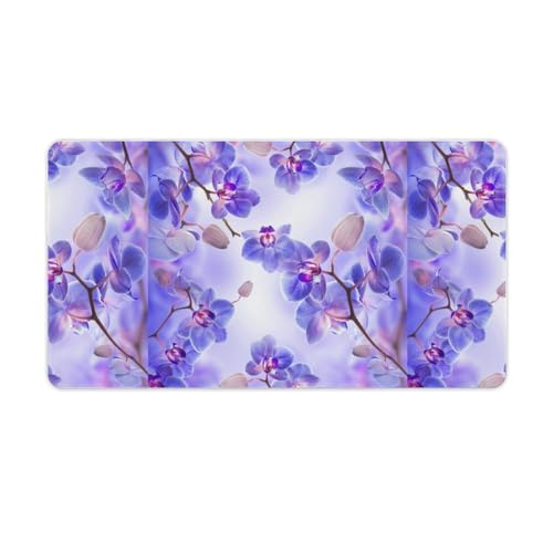 Großes Gaming-Mauspad, Motiv: Blühende lila Blumen, rutschfeste wasserdichte Gummiunterseite, verlängerte lange Schreibtischunterlage, Tastaturmatte, Mauspads, Schreibtischzubehör für Gaming, Büro und Großes Gaming-Mauspad, Motiv: Blühende lila Blumen, rutschfeste wasserdichte Gummiunterseite, verlängerte lange Schreibtischunterlage, Tastaturmatte, Mauspads, Schreibtischzubehör für Gaming, Büro und von Niapessel