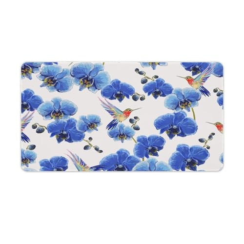 Großes Gaming-Mauspad, Orchidee, Blume, Kolibri-Druck, Schreibtischmatte, rutschfest, wasserdicht, Gummiunterseite, verlängerte lange Schreibtischunterlage, Tastaturmatte, Mauspads Großes Gaming-Mauspad, Orchidee, Blume, Kolibri-Druck, Schreibtischmatte, rutschfest, wasserdicht, Gummiunterseite, verlängerte lange Schreibtischunterlage, Tastaturmatte, Mauspads von Niapessel
