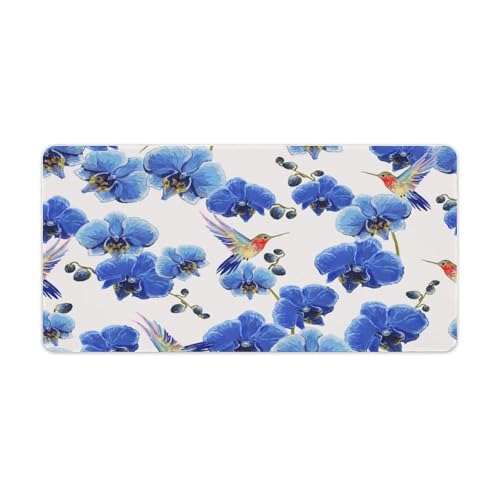 Großes Gaming-Mauspad, Orchidee, Blume, Kolibri-Druck, Schreibtischmatte, rutschfeste wasserdichte Gummiunterseite, verlängerte lange Schreibtischunterlage, Tastaturmatte, Mauspads Großes Gaming-Mauspad, Orchidee, Blume, Kolibri-Druck, Schreibtischmatte, rutschfeste wasserdichte Gummiunterseite, verlängerte lange Schreibtischunterlage, Tastaturmatte, Mauspads von Niapessel