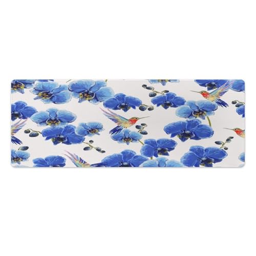 Großes Gaming-Mauspad, Orchidee, Blume, Kolibri-Druck, Schreibtischmatte, rutschfeste wasserdichte Gummiunterseite, verlängerte lange Schreibtischunterlage, Tastaturmatte, Mauspads Großes Gaming-Mauspad, Orchidee, Blume, Kolibri-Druck, Schreibtischmatte, rutschfeste wasserdichte Gummiunterseite, verlängerte lange Schreibtischunterlage, Tastaturmatte, Mauspads von Niapessel