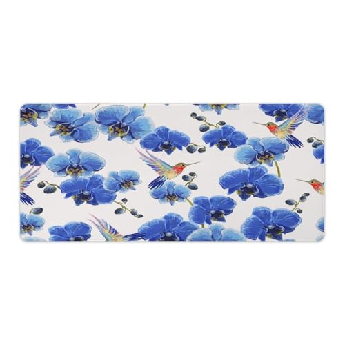Großes Gaming-Mauspad, Orchidee, Blume, Kolibri-Druck, Schreibtischmatte, rutschfeste wasserdichte Gummiunterseite, verlängerte lange Schreibtischunterlage, Tastaturmatte, Mauspads Großes Gaming-Mauspad, Orchidee, Blume, Kolibri-Druck, Schreibtischmatte, rutschfeste wasserdichte Gummiunterseite, verlängerte lange Schreibtischunterlage, Tastaturmatte, Mauspads von Niapessel