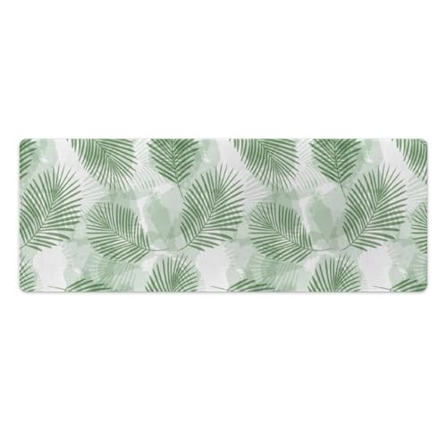 Großes Gaming-Mauspad, Palmenblätter, grüner Dschungel-Druck, Schreibtischmatte, rutschfeste wasserdichte Gummiunterseite, verlängerte lange Tastaturmatte, Schreibtischzubehör für Gaming, Büro und Großes Gaming-Mauspad, Palmenblätter, grüner Dschungel-Druck, Schreibtischmatte, rutschfeste wasserdichte Gummiunterseite, verlängerte lange Tastaturmatte, Schreibtischzubehör für Gaming, Büro und von Niapessel