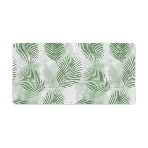 Großes Gaming-Mauspad, Palmenblätter, grüner Dschungel-Druck, Schreibtischmatte, rutschfeste wasserdichte Gummiunterseite, verlängerte lange Tastaturmatte, Schreibtischzubehör für Gaming, Büro und Großes Gaming-Mauspad, Palmenblätter, grüner Dschungel-Druck, Schreibtischmatte, rutschfeste wasserdichte Gummiunterseite, verlängerte lange Tastaturmatte, Schreibtischzubehör für Gaming, Büro und von Niapessel