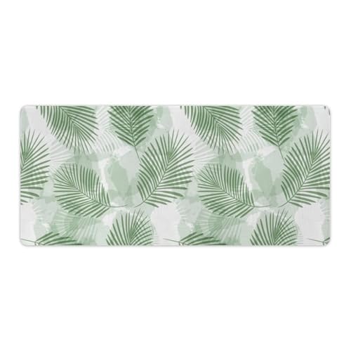Großes Gaming-Mauspad, Palmenblätter, grüner Dschungel-Druck, Schreibtischmatte, rutschfeste wasserdichte Gummiunterseite, verlängerte lange Tastaturmatte, Schreibtischzubehör für Gaming, Büro und Großes Gaming-Mauspad, Palmenblätter, grüner Dschungel-Druck, Schreibtischmatte, rutschfeste wasserdichte Gummiunterseite, verlängerte lange Tastaturmatte, Schreibtischzubehör für Gaming, Büro und von Niapessel