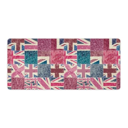 Großes Gaming-Mauspad, Retro-Patchwork-Druck, Schreibtischmatte, rutschfeste wasserdichte Gummiunterseite, verlängerte lange Schreibtischunterlage, Tastaturmatte, Mauspads, Schreibtischzubehör für Großes Gaming-Mauspad, Retro-Patchwork-Druck, Schreibtischmatte, rutschfeste wasserdichte Gummiunterseite, verlängerte lange Schreibtischunterlage, Tastaturmatte, Mauspads, Schreibtischzubehör für von Niapessel