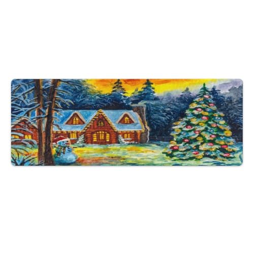 Großes Gaming-Mauspad, Schneemann, Weihnachten, Winter, Wald, Schreibtischmatte, rutschfest, wasserdicht, Gummiunterseite, verlängerte lange Tastaturmatte, Schreibtischzubehör für Gaming & Büro Großes Gaming-Mauspad, Schneemann, Weihnachten, Winter, Wald, Schreibtischmatte, rutschfest, wasserdicht, Gummiunterseite, verlängerte lange Tastaturmatte, Schreibtischzubehör für Gaming & Büro von Niapessel