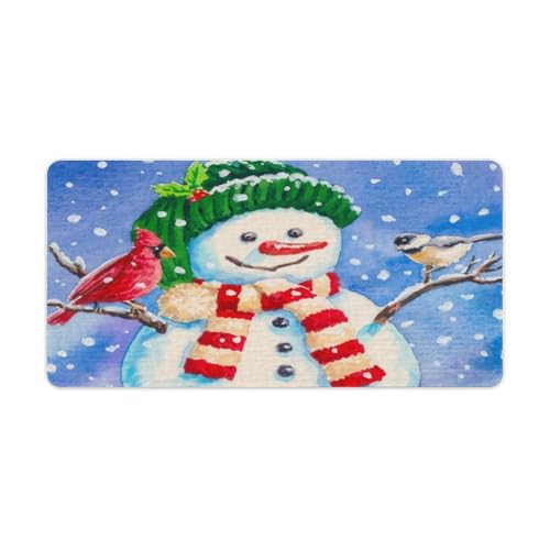 Großes Gaming-Mauspad, Schneemann-Vögel, Winter-Druck, Schreibtischmatte, rutschfeste wasserdichte Gummiunterseite, verlängerte lange Tastaturmatte, Schreibtischzubehör für Gaming, Büro und Zuhause Großes Gaming-Mauspad, Schneemann-Vögel, Winter-Druck, Schreibtischmatte, rutschfeste wasserdichte Gummiunterseite, verlängerte lange Tastaturmatte, Schreibtischzubehör für Gaming, Büro und Zuhause von Niapessel