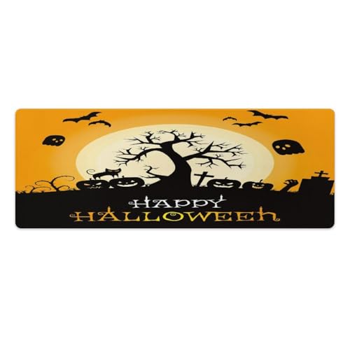 Großes Gaming-Mauspad, Schreibtischunterlage mit Halloween-Muster, rutschfeste wasserdichte Gummiunterseite, verlängerte lange Tastaturmatte, Schreibtischzubehör für Gaming, Büro und Zuhause, 30 x 80 Großes Gaming-Mauspad, Schreibtischunterlage mit Halloween-Muster, rutschfeste wasserdichte Gummiunterseite, verlängerte lange Tastaturmatte, Schreibtischzubehör für Gaming, Büro und Zuhause, 30 x 80 von Niapessel
