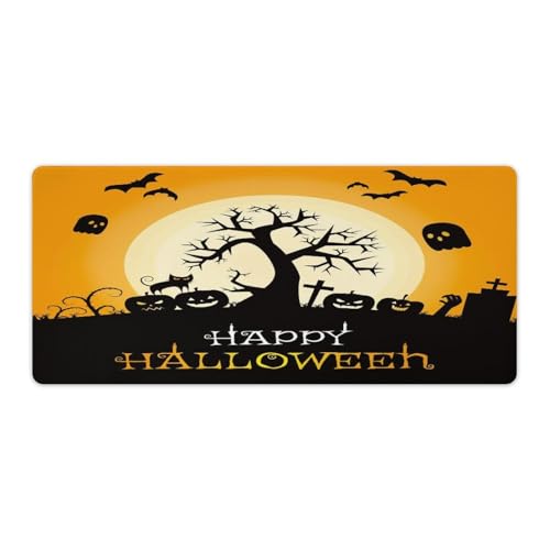 Großes Gaming-Mauspad, Schreibtischunterlage mit Halloween-Muster, rutschfeste wasserdichte Gummiunterseite, verlängerte lange Tastaturmatte, Schreibtischzubehör für Gaming, Büro und Zuhause, 40 x 90 Großes Gaming-Mauspad, Schreibtischunterlage mit Halloween-Muster, rutschfeste wasserdichte Gummiunterseite, verlängerte lange Tastaturmatte, Schreibtischzubehör für Gaming, Büro und Zuhause, 40 x 90 von Niapessel