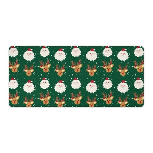 Großes Gaming-Mauspad, Schreibtischunterlage mit Weihnachtsmann-Rentier-Druck, rutschfeste wasserdichte Gummiunterseite, verlängerte lange Tastaturmatte, Schreibtischzubehör für Gaming, Büro und Großes Gaming-Mauspad, Schreibtischunterlage mit Weihnachtsmann-Rentier-Druck, rutschfeste wasserdichte Gummiunterseite, verlängerte lange Tastaturmatte, Schreibtischzubehör für Gaming, Büro und von Niapessel