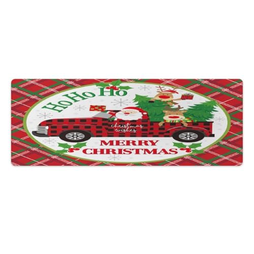 Großes Gaming-Mauspad, Schreibtischunterlage mit Weihnachtsmann-Rentier-Druck, rutschfeste wasserdichte Gummiunterseite, verlängerte lange Tastaturmatte, Schreibtischzubehör für Gaming, Büro und Großes Gaming-Mauspad, Schreibtischunterlage mit Weihnachtsmann-Rentier-Druck, rutschfeste wasserdichte Gummiunterseite, verlängerte lange Tastaturmatte, Schreibtischzubehör für Gaming, Büro und von Niapessel