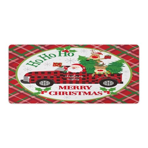 Großes Gaming-Mauspad, Schreibtischunterlage mit Weihnachtsmann-Rentier-Druck, rutschfeste wasserdichte Gummiunterseite, verlängerte lange Tastaturmatte, Schreibtischzubehör für Gaming, Büro und Großes Gaming-Mauspad, Schreibtischunterlage mit Weihnachtsmann-Rentier-Druck, rutschfeste wasserdichte Gummiunterseite, verlängerte lange Tastaturmatte, Schreibtischzubehör für Gaming, Büro und von Niapessel