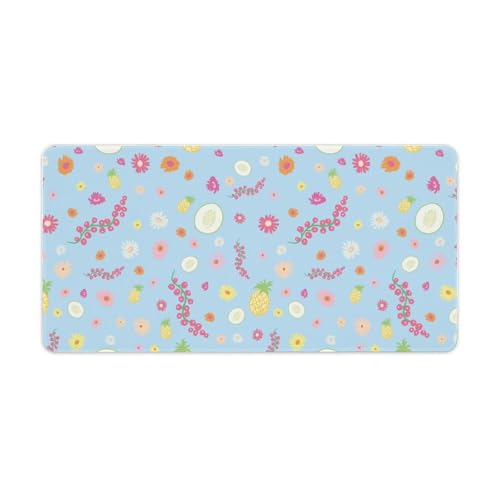 Großes Gaming-Mauspad, Sommerblumen-Obst-Druck, Schreibtischmatte, rutschfeste wasserdichte Gummiunterseite, verlängerte lange Schreibtischunterlage, Tastaturmatte, Mauspads, Schreibtischzubehör für Großes Gaming-Mauspad, Sommerblumen-Obst-Druck, Schreibtischmatte, rutschfeste wasserdichte Gummiunterseite, verlängerte lange Schreibtischunterlage, Tastaturmatte, Mauspads, Schreibtischzubehör für von Niapessel