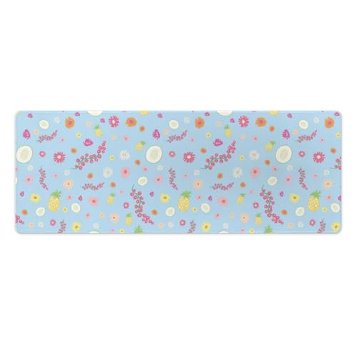 Großes Gaming-Mauspad, Sommerblumen-Obst-Druck, Schreibtischmatte, rutschfeste wasserdichte Gummiunterseite, verlängerte lange Schreibtischunterlage, Tastaturmatte, Mauspads, Schreibtischzubehör für Großes Gaming-Mauspad, Sommerblumen-Obst-Druck, Schreibtischmatte, rutschfeste wasserdichte Gummiunterseite, verlängerte lange Schreibtischunterlage, Tastaturmatte, Mauspads, Schreibtischzubehör für von Niapessel