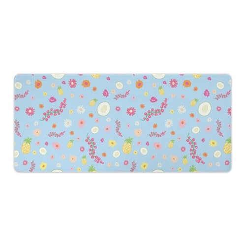 Großes Gaming-Mauspad, Sommerblumen-Obst-Druck, Schreibtischmatte, rutschfeste wasserdichte Gummiunterseite, verlängerte lange Schreibtischunterlage, Tastaturmatte, Mauspads, Schreibtischzubehör für Großes Gaming-Mauspad, Sommerblumen-Obst-Druck, Schreibtischmatte, rutschfeste wasserdichte Gummiunterseite, verlängerte lange Schreibtischunterlage, Tastaturmatte, Mauspads, Schreibtischzubehör für von Niapessel