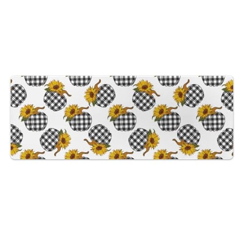 Großes Gaming-Mauspad, Sonnenblumengitter, Kürbisdruck, Schreibtischmatte, rutschfest, wasserdicht, Gummiunterseite, verlängerte lange Tastaturmatte, Schreibtischzubehör für Gaming, Büro und Zuhause Großes Gaming-Mauspad, Sonnenblumengitter, Kürbisdruck, Schreibtischmatte, rutschfest, wasserdicht, Gummiunterseite, verlängerte lange Tastaturmatte, Schreibtischzubehör für Gaming, Büro und Zuhause von Niapessel