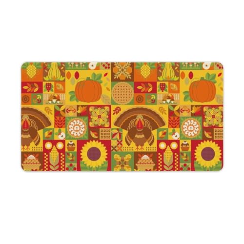 Großes Gaming-Mauspad, Thanksgiving Day, geometrischer Druck, Schreibtischmatte, rutschfeste, wasserdichte Gummiunterseite, verlängerte lange Tastaturmatte, Schreibtischzubehör für Gaming, Büro und Großes Gaming-Mauspad, Thanksgiving Day, geometrischer Druck, Schreibtischmatte, rutschfeste, wasserdichte Gummiunterseite, verlängerte lange Tastaturmatte, Schreibtischzubehör für Gaming, Büro und von Niapessel