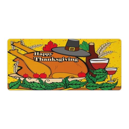 Großes Gaming-Mauspad, Thanksgiving-Festival-Druck, Schreibtischmatte, rutschfest, wasserdicht, Gummiunterseite, verlängerte lange Tastaturmatte, Schreibtischzubehör für Gaming, Büro und Zuhause, 40 x Großes Gaming-Mauspad, Thanksgiving-Festival-Druck, Schreibtischmatte, rutschfest, wasserdicht, Gummiunterseite, verlängerte lange Tastaturmatte, Schreibtischzubehör für Gaming, Büro und Zuhause, 40 x von Niapessel