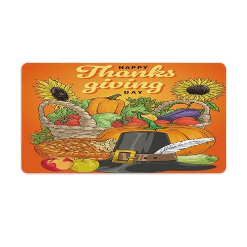 Großes Gaming-Mauspad, Thanksgiving-Tag, Ernte-Korb-Druck, Schreibtischmatte, rutschfeste wasserdichte Gummiunterseite, verlängerte lange Tastaturmatte, Schreibtischzubehör für Gaming, Büro und von Niapessel