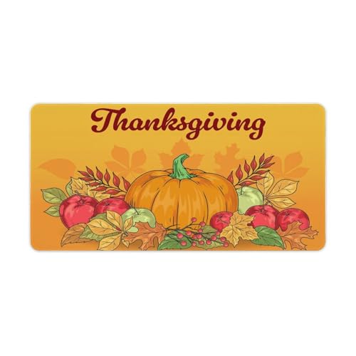 Großes Gaming-Mauspad, Thanksgiving-Tag, Kürbis-Vintage-Druck, Schreibtischmatte, rutschfeste wasserdichte Gummiunterseite, verlängerte lange Tastaturmatte, Schreibtischzubehör für Gaming, Büro und Großes Gaming-Mauspad, Thanksgiving-Tag, Kürbis-Vintage-Druck, Schreibtischmatte, rutschfeste wasserdichte Gummiunterseite, verlängerte lange Tastaturmatte, Schreibtischzubehör für Gaming, Büro und von Niapessel