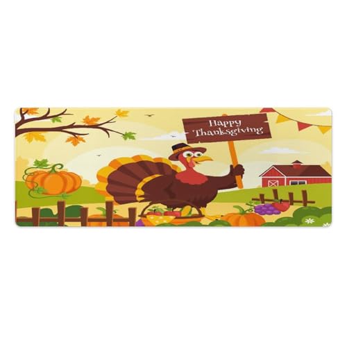 Großes Gaming-Mauspad, Thanksgiving-Truthahn-Druck, Schreibtischmatte, rutschfest, wasserdicht, Gummiunterseite, verlängerte lange Tastaturmatte, Schreibtischzubehör für Gaming, Büro und Zuhause, 30 x Großes Gaming-Mauspad, Thanksgiving-Truthahn-Druck, Schreibtischmatte, rutschfest, wasserdicht, Gummiunterseite, verlängerte lange Tastaturmatte, Schreibtischzubehör für Gaming, Büro und Zuhause, 30 x von Niapessel