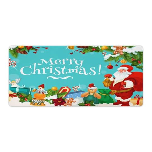 Großes Gaming-Mauspad, Weihnachten, Neujahr, festlicher Druck, Schreibtischmatte, rutschfest, wasserdicht, Gummiunterseite, verlängerte lange Tastaturmatte, Schreibtischzubehör für Gaming, Büro und Großes Gaming-Mauspad, Weihnachten, Neujahr, festlicher Druck, Schreibtischmatte, rutschfest, wasserdicht, Gummiunterseite, verlängerte lange Tastaturmatte, Schreibtischzubehör für Gaming, Büro und von Niapessel
