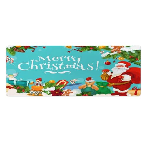 Großes Gaming-Mauspad, Weihnachten, Neujahr, festlicher Druck, Schreibtischmatte, rutschfest, wasserdicht, Gummiunterseite, verlängerte lange Tastaturmatte, Schreibtischzubehör für Gaming, Büro und Großes Gaming-Mauspad, Weihnachten, Neujahr, festlicher Druck, Schreibtischmatte, rutschfest, wasserdicht, Gummiunterseite, verlängerte lange Tastaturmatte, Schreibtischzubehör für Gaming, Büro und von Niapessel