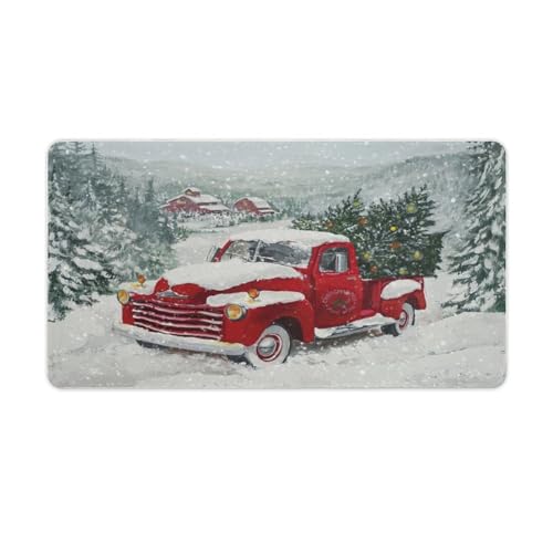 Großes Gaming-Mauspad, Weihnachts-LKW, Winterlandschaft, Druck, Schreibtischmatte, rutschfeste wasserdichte Gummiunterseite, verlängerte lange Tastaturmatte, Schreibtischzubehör für Gaming, Büro und Großes Gaming-Mauspad, Weihnachts-LKW, Winterlandschaft, Druck, Schreibtischmatte, rutschfeste wasserdichte Gummiunterseite, verlängerte lange Tastaturmatte, Schreibtischzubehör für Gaming, Büro und von Niapessel