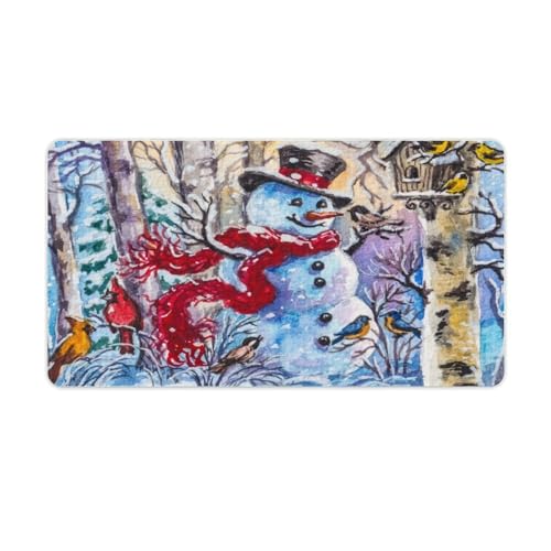 Großes Gaming-Mauspad, Weihnachts-Schneemann, Winter-Druck, Schreibtischmatte, rutschfeste wasserdichte Gummiunterseite, verlängerte lange Tastaturmatte, Schreibtischzubehör für Gaming, Büro und Großes Gaming-Mauspad, Weihnachts-Schneemann, Winter-Druck, Schreibtischmatte, rutschfeste wasserdichte Gummiunterseite, verlängerte lange Tastaturmatte, Schreibtischzubehör für Gaming, Büro und von Niapessel