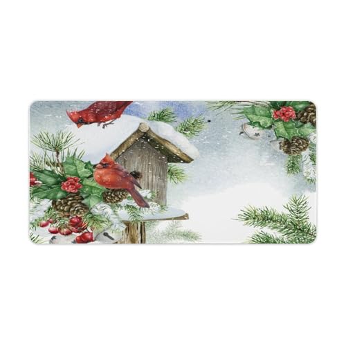 Großes Gaming-Mauspad, Weihnachts-Winter-Szene, Urlaub, Druck-Schreibtischmatte, rutschfeste wasserdichte Gummiunterseite, verlängerte lange Tastaturmatte, Schreibtischzubehör für Gaming, Büro und Großes Gaming-Mauspad, Weihnachts-Winter-Szene, Urlaub, Druck-Schreibtischmatte, rutschfeste wasserdichte Gummiunterseite, verlängerte lange Tastaturmatte, Schreibtischzubehör für Gaming, Büro und von Niapessel