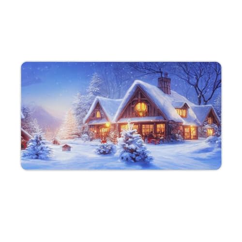 Großes Gaming-Mauspad, Weihnachts-Winterhaus-Druck, Schreibtischmatte, rutschfeste wasserdichte Gummiunterseite, verlängerte lange Tastaturmatte, Schreibtischzubehör für Gaming, Büro und Zuhause, 40 x Großes Gaming-Mauspad, Weihnachts-Winterhaus-Druck, Schreibtischmatte, rutschfeste wasserdichte Gummiunterseite, verlängerte lange Tastaturmatte, Schreibtischzubehör für Gaming, Büro und Zuhause, 40 x von Niapessel