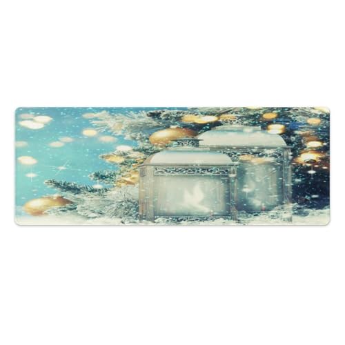 Großes Gaming-Mauspad, Weihnachtslaterne, Schnee-Druck, Schreibtischmatte, rutschfeste wasserdichte Gummiunterseite, verlängerte lange Tastaturmatte, Schreibtischzubehör für Gaming, Büro und Zuhause Großes Gaming-Mauspad, Weihnachtslaterne, Schnee-Druck, Schreibtischmatte, rutschfeste wasserdichte Gummiunterseite, verlängerte lange Tastaturmatte, Schreibtischzubehör für Gaming, Büro und Zuhause von Niapessel