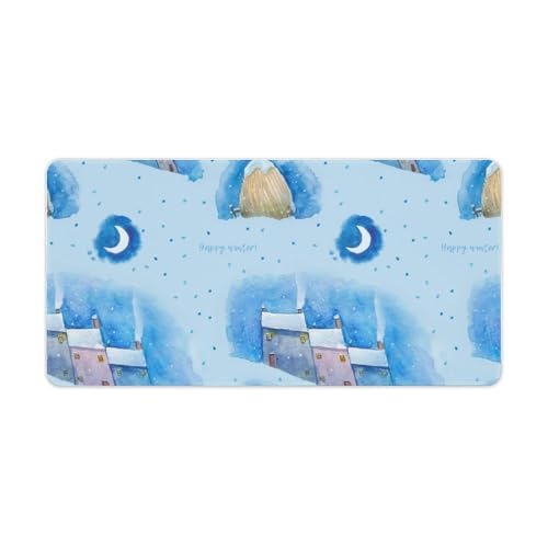 Großes Gaming-Mauspad, Winter-Schneebedecktes Dorfdruck, Schreibtischmatte, rutschfeste wasserdichte Gummiunterseite, verlängerte lange Tastaturmatte, Schreibtischzubehör für Gaming, Büro und Zuhause Großes Gaming-Mauspad, Winter-Schneebedecktes Dorfdruck, Schreibtischmatte, rutschfeste wasserdichte Gummiunterseite, verlängerte lange Tastaturmatte, Schreibtischzubehör für Gaming, Büro und Zuhause von Niapessel