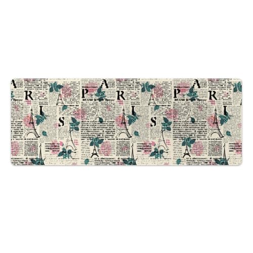 Großes Gaming-Mauspad, Zeitung von Paris, Kunstdruck-Schreibtischmatte, rutschfest, wasserdicht, Gummiunterseite, verlängerte lange Schreibtischunterlage, Tastaturmatte, Mauspads, Schreibtischzubehör Großes Gaming-Mauspad, Zeitung von Paris, Kunstdruck-Schreibtischmatte, rutschfest, wasserdicht, Gummiunterseite, verlängerte lange Schreibtischunterlage, Tastaturmatte, Mauspads, Schreibtischzubehör von Niapessel