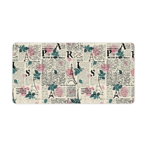 Großes Gaming-Mauspad, Zeitung von Paris, Kunstdruck-Schreibtischmatte, rutschfest, wasserdicht, Gummiunterseite, verlängerte lange Schreibtischunterlage, Tastaturmatte, Mauspads, Schreibtischzubehör Großes Gaming-Mauspad, Zeitung von Paris, Kunstdruck-Schreibtischmatte, rutschfest, wasserdicht, Gummiunterseite, verlängerte lange Schreibtischunterlage, Tastaturmatte, Mauspads, Schreibtischzubehör von Niapessel