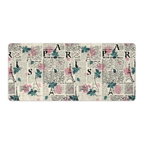 Großes Gaming-Mauspad, Zeitung von Paris, Kunstdruck-Schreibtischmatte, rutschfest, wasserdicht, Gummiunterseite, verlängerte lange Schreibtischunterlage, Tastaturmatte, Mauspads, Schreibtischzubehör Großes Gaming-Mauspad, Zeitung von Paris, Kunstdruck-Schreibtischmatte, rutschfest, wasserdicht, Gummiunterseite, verlängerte lange Schreibtischunterlage, Tastaturmatte, Mauspads, Schreibtischzubehör von Niapessel