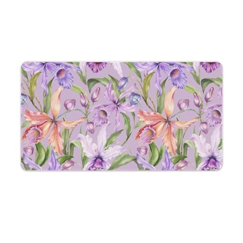 Großes Gaming-Mauspad, exotische Orchideen-Blumen, Schreibtischmatte, rutschfest, wasserdicht, Gummiunterseite, verlängerte lange Schreibtischunterlage, Tastaturmatte, Mauspads, Schreibtischzubehör Großes Gaming-Mauspad, exotische Orchideen-Blumen, Schreibtischmatte, rutschfest, wasserdicht, Gummiunterseite, verlängerte lange Schreibtischunterlage, Tastaturmatte, Mauspads, Schreibtischzubehör von Niapessel