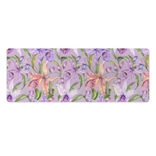 Großes Gaming-Mauspad, exotische Orchideen-Blumen, Schreibtischmatte, rutschfest, wasserdicht, Gummiunterseite, verlängerte lange Schreibtischunterlage, Tastaturmatte, Mauspads, Schreibtischzubehör Großes Gaming-Mauspad, exotische Orchideen-Blumen, Schreibtischmatte, rutschfest, wasserdicht, Gummiunterseite, verlängerte lange Schreibtischunterlage, Tastaturmatte, Mauspads, Schreibtischzubehör von Niapessel