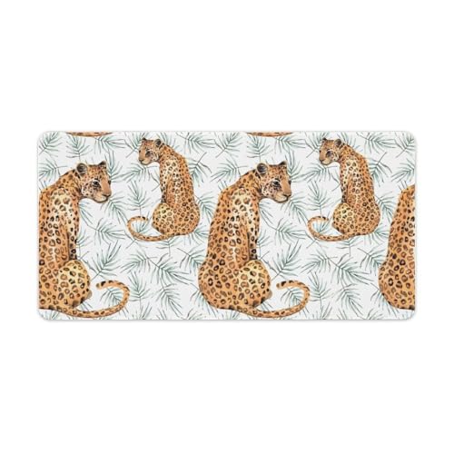 Großes Gaming-Mauspad, exotische Wildkatze, Leopardenmuster, Schreibtischmatte, rutschfeste wasserdichte Gummiunterseite, verlängerte lange Schreibtischunterlage, Tastaturmatte, Mauspads Großes Gaming-Mauspad, exotische Wildkatze, Leopardenmuster, Schreibtischmatte, rutschfeste wasserdichte Gummiunterseite, verlängerte lange Schreibtischunterlage, Tastaturmatte, Mauspads von Niapessel