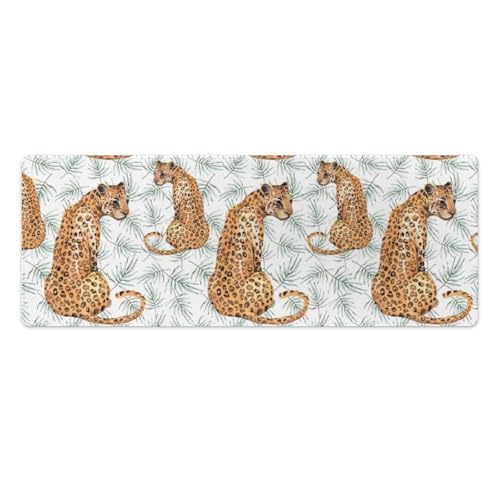 Großes Gaming-Mauspad, exotische Wildkatze, Leopardenmuster, Schreibtischmatte, rutschfeste wasserdichte Gummiunterseite, verlängerte lange Schreibtischunterlage, Tastaturmatte, Mauspads Großes Gaming-Mauspad, exotische Wildkatze, Leopardenmuster, Schreibtischmatte, rutschfeste wasserdichte Gummiunterseite, verlängerte lange Schreibtischunterlage, Tastaturmatte, Mauspads von Niapessel