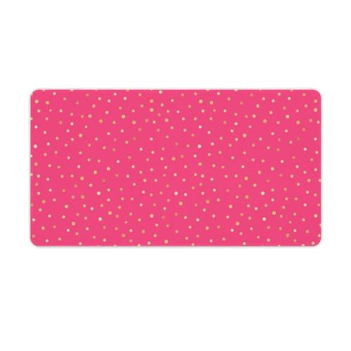 Großes Gaming-Mauspad, goldene Punkte auf rosa Druck, Schreibtischmatte, rutschfeste wasserdichte Gummiunterseite, verlängerte lange Schreibtischunterlage, Tastaturmatte, Mauspads, Schreibtischzubehör Großes Gaming-Mauspad, goldene Punkte auf rosa Druck, Schreibtischmatte, rutschfeste wasserdichte Gummiunterseite, verlängerte lange Schreibtischunterlage, Tastaturmatte, Mauspads, Schreibtischzubehör von Niapessel