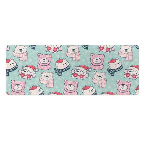 Großes Gaming-Mauspad, lustiger Cartoon-Bären-Druck, Schreibtischmatte, rutschfeste wasserdichte Gummiunterseite, verlängerte lange Tastaturmatte, Schreibtischzubehör für Gaming, Büro und Zuhause, 30 Großes Gaming-Mauspad, lustiger Cartoon-Bären-Druck, Schreibtischmatte, rutschfeste wasserdichte Gummiunterseite, verlängerte lange Tastaturmatte, Schreibtischzubehör für Gaming, Büro und Zuhause, 30 von Niapessel