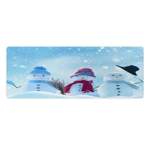 Großes Gaming-Mauspad, niedliche Schneemänner, Winter-Weihnachtsdruck, Schreibtischmatte, rutschfeste wasserdichte Gummiunterseite, verlängerte lange Tastaturmatte, Schreibtischzubehör für Gaming Großes Gaming-Mauspad, niedliche Schneemänner, Winter-Weihnachtsdruck, Schreibtischmatte, rutschfeste wasserdichte Gummiunterseite, verlängerte lange Tastaturmatte, Schreibtischzubehör für Gaming von Niapessel