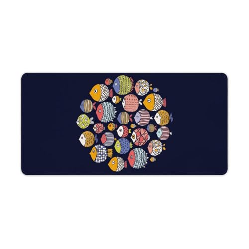 Großes Gaming-Mauspad, niedlicher Fischdruck, Schreibtischmatte, rutschfeste wasserdichte Gummiunterseite, verlängerte lange Schreibtischunterlage, Tastaturmatte, Mauspads, Schreibtischzubehör für Großes Gaming-Mauspad, niedlicher Fischdruck, Schreibtischmatte, rutschfeste wasserdichte Gummiunterseite, verlängerte lange Schreibtischunterlage, Tastaturmatte, Mauspads, Schreibtischzubehör für von Niapessel